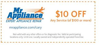 Mr. Appliance in Cary offering $10 off service calls even fo'