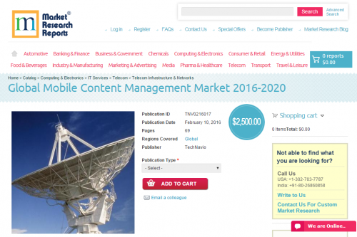 Global Mobile Content Management Market 2016 - 2020'