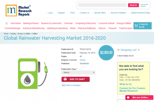 Global Rainwater Harvesting Market 2016 - 2020'