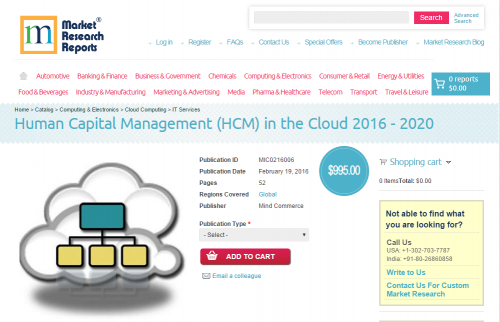 Human Capital Management (HCM) in the Cloud 2016 - 2020'