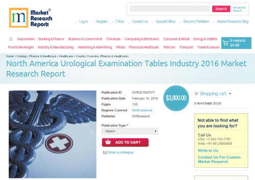 North America Urological Examination Tables Industry 2016'