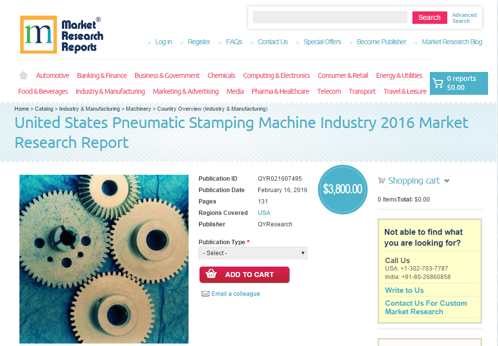 United States Pneumatic Stamping Machine Industry 2016