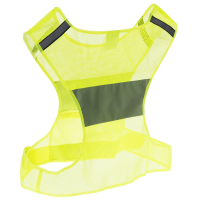 Wide reflective strip on the back of the reflective vest.