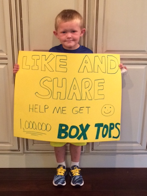 Box Top Wesley, a local kindergartner on quest.'