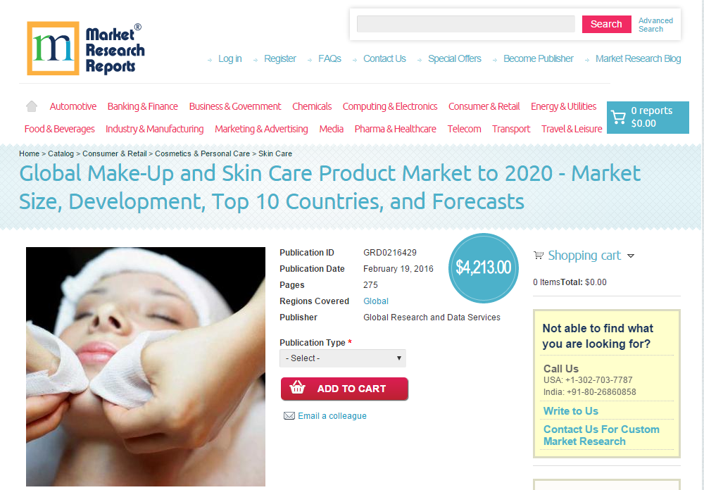 Global Make-Up and Skin Care Product Market to 2020