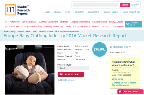 Europe Baby Clothing Industry 2016'