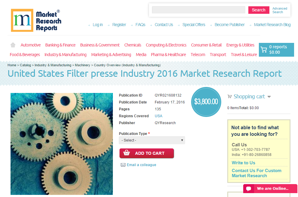 United States Filter presse Industry 2016'