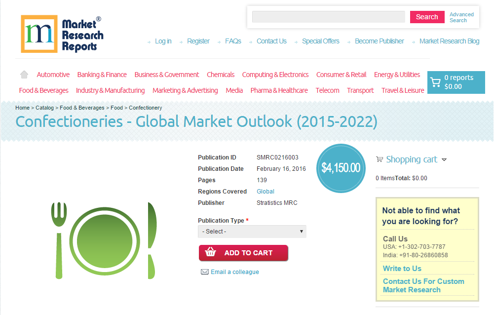 Confectioneries - Global Market Outlook (2015-2022)'