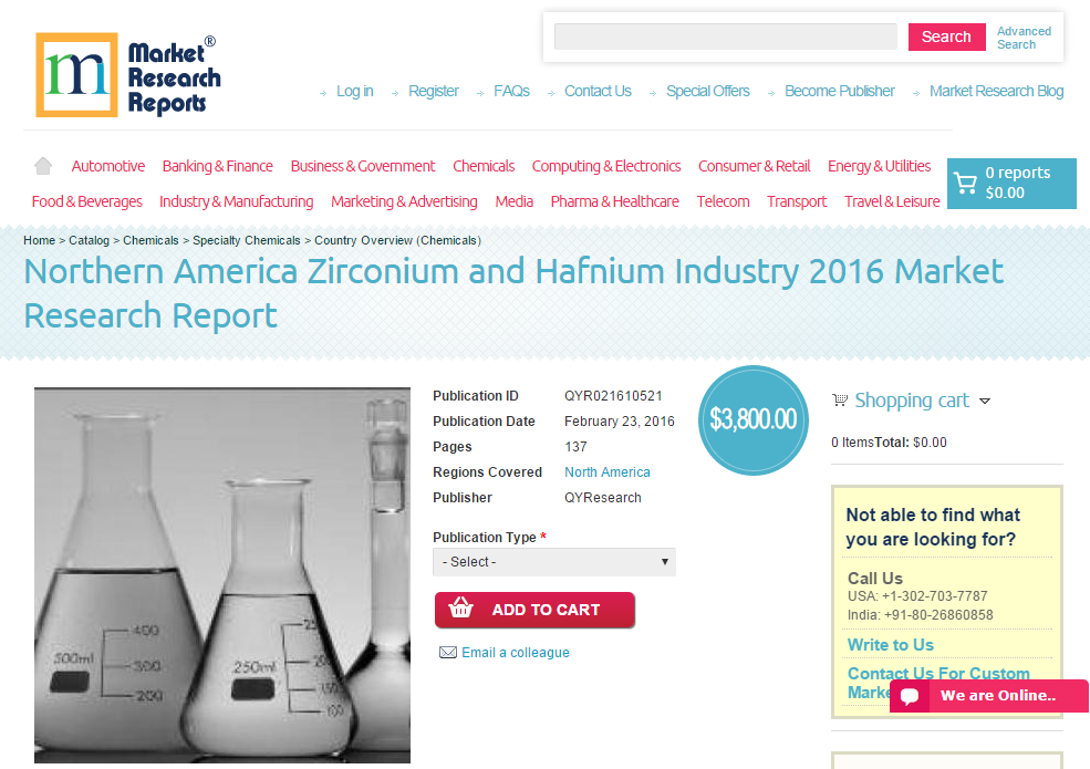 Northern America Zirconium and Hafnium Industry 2016'