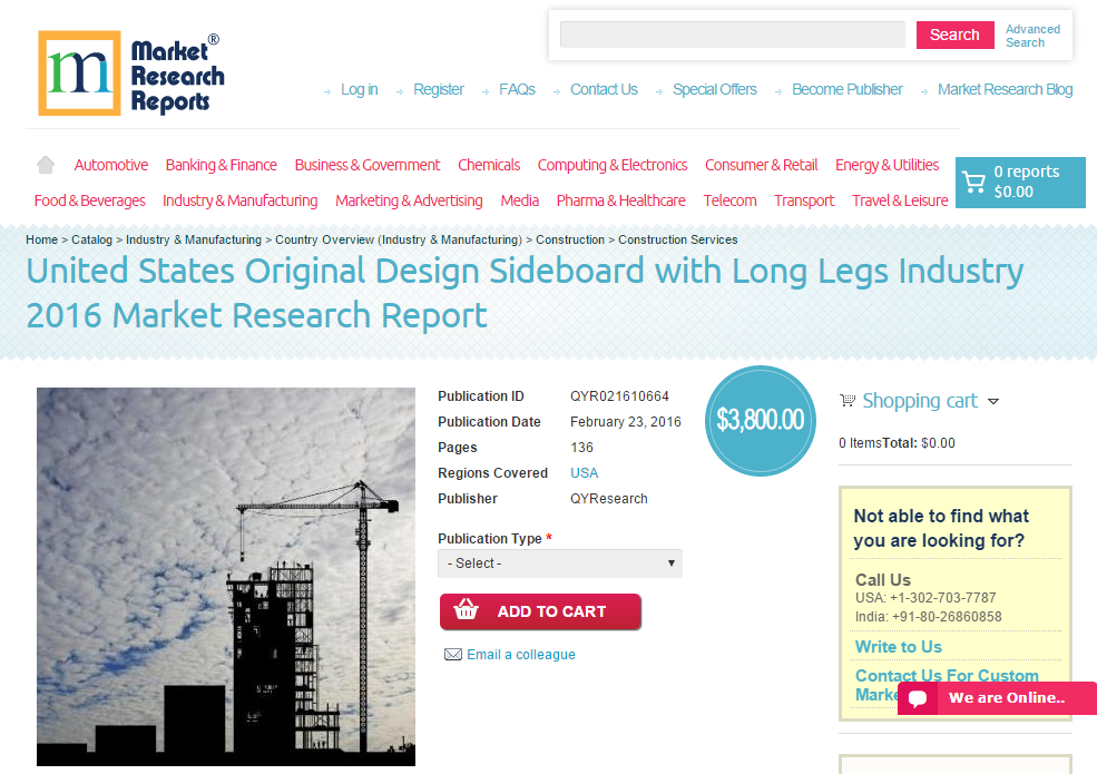 United States Original Design Sideboard with Long Legs'