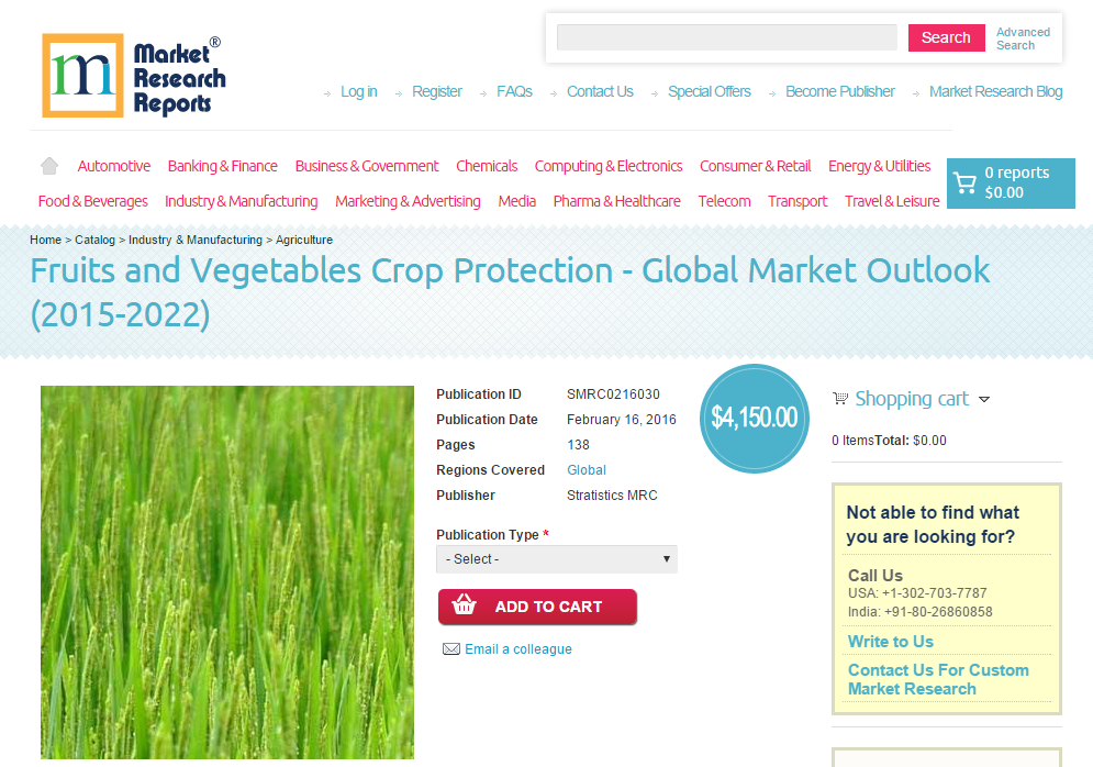 Fruits and Vegetables Crop Protection - Global Market Outloo