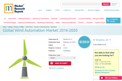 Global Wind Automation Market 2016 - 2020'