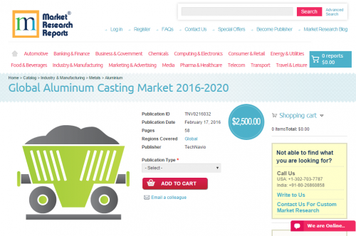 Global Aluminum Casting Market 2016 - 2020'