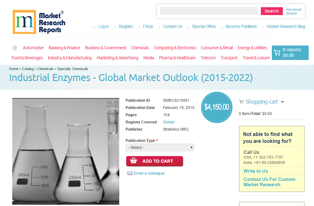 Industrial Enzymes - Global Market Outlook (2015-2022)'