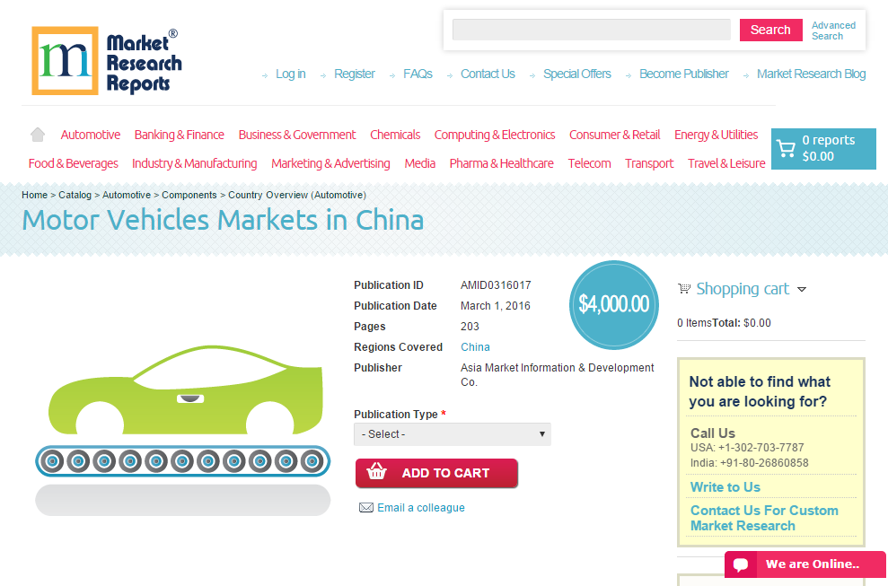 Motor Vehicles Markets in China
