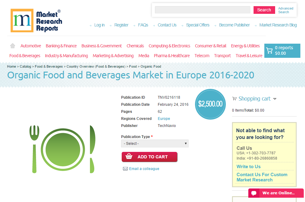 Organic Food and Beverages Market in Europe 2016 - 2020'