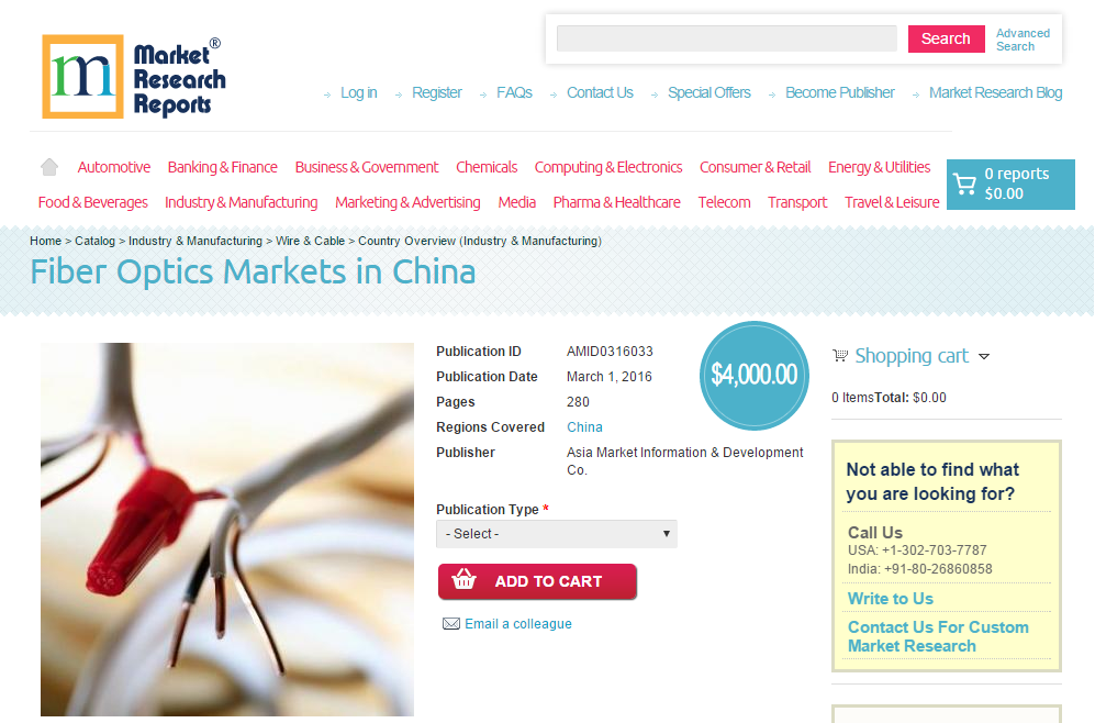 Fiber Optics Markets in China'