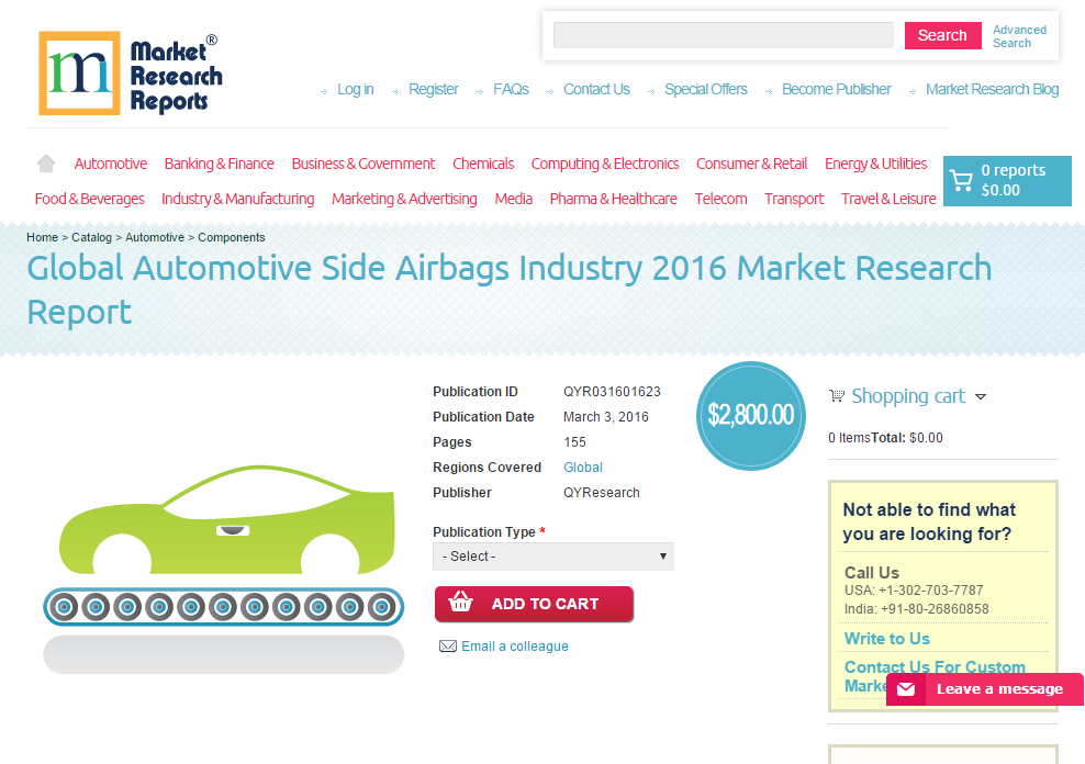 Global Automotive Side Airbags Industry 2016