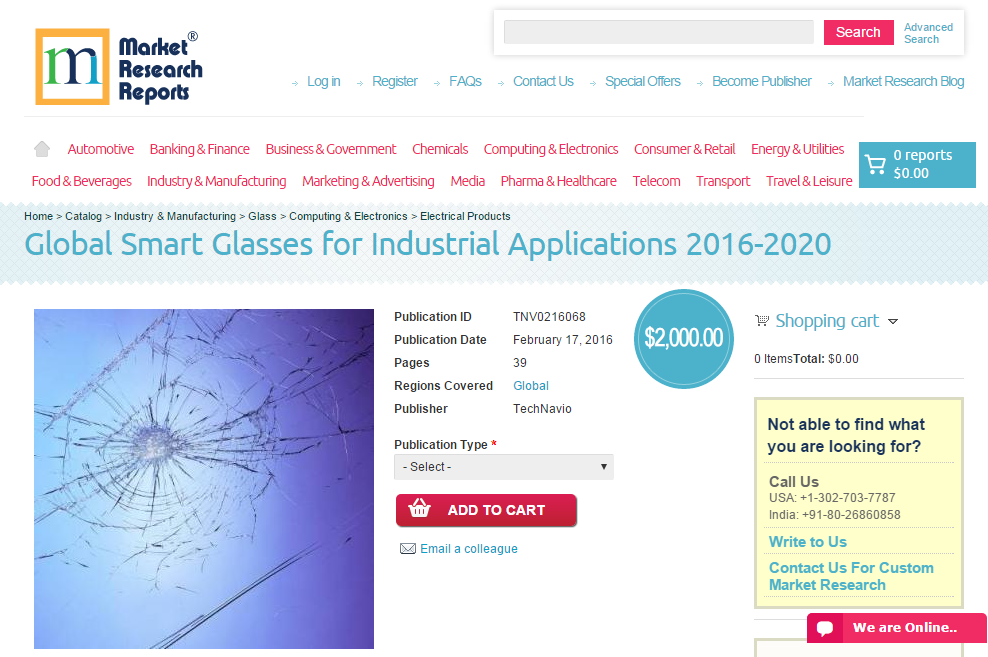 Global Smart Glasses for Industrial Applications 2016 - 2020