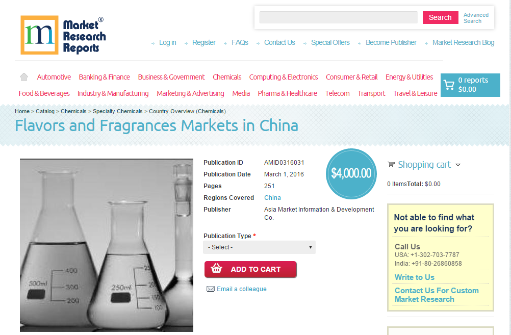 Flavors and Fragrances Markets in China