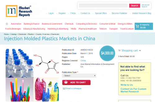 Injection Molded Plastics Markets in China'