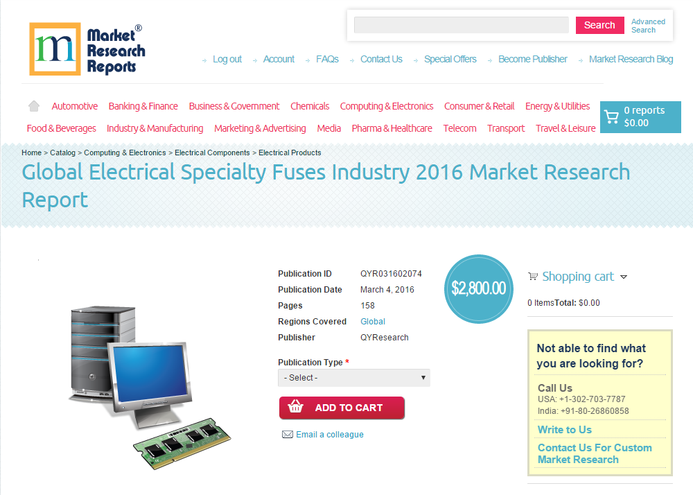Global Electrical Specialty Fuses Industry 2016'