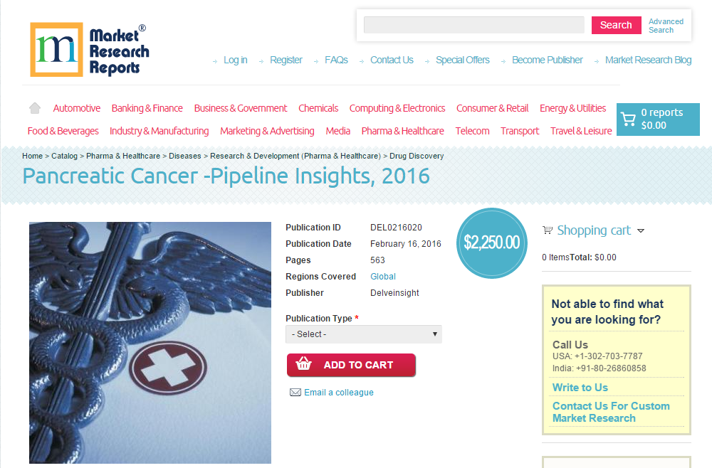 Pancreatic Cancer - Pipeline Insights, 2016