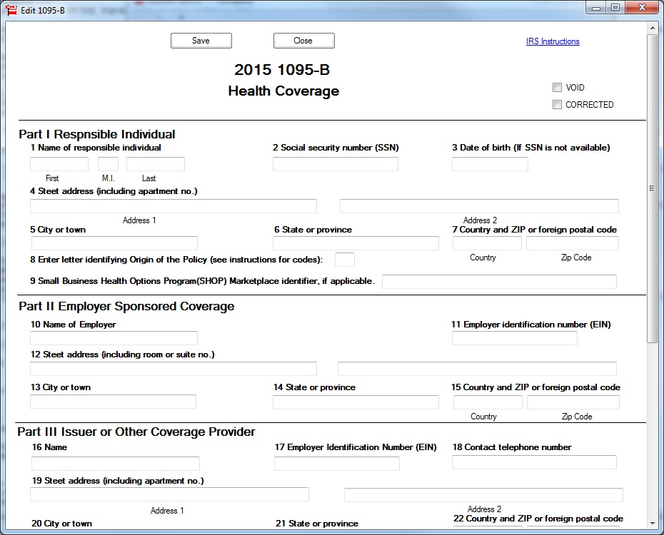 ez1095 makes easy to file Form 1095B, 1094B, 1095C, 1094C'