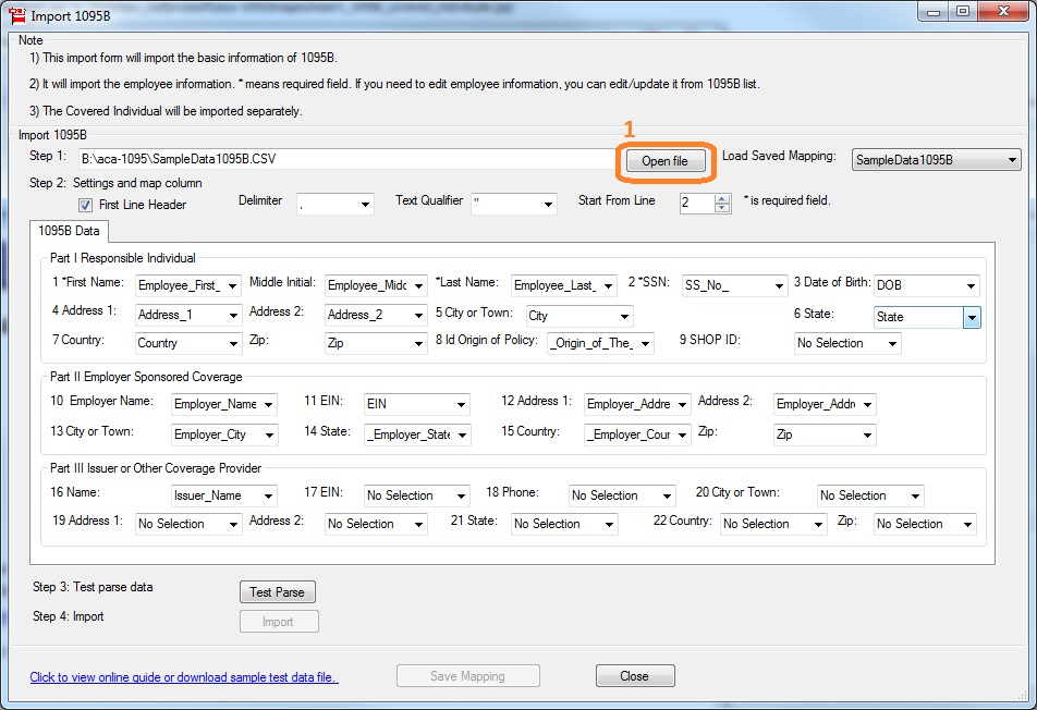 ez1095 software can import data quickly'