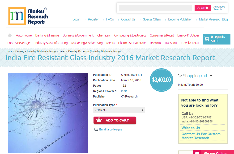 India Fire Resistant Glass Industry 2016'