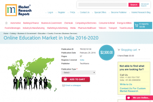 Online Education Market in India 2016 - 2020'