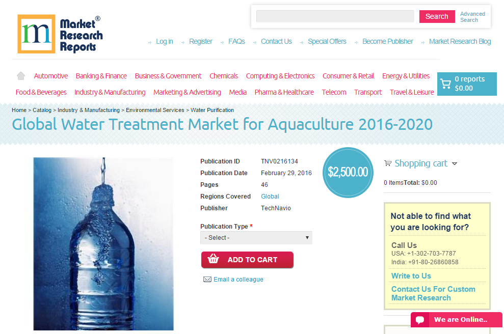Global Water Treatment Market for Aquaculture 2016 - 2020