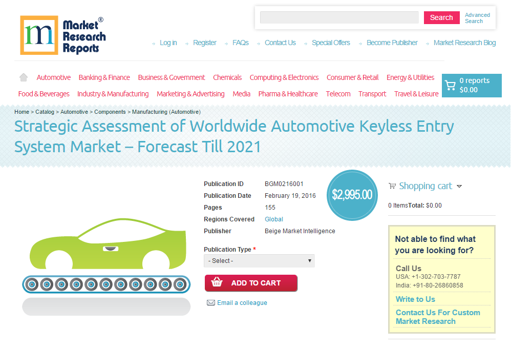 Strategic Assessment of Worldwide Automotive Keyless Entry'