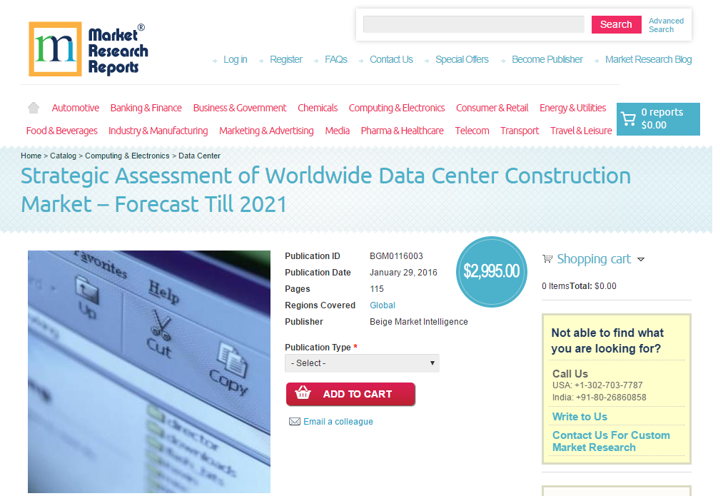 Strategic Assessment of Worldwide Data Center Construction