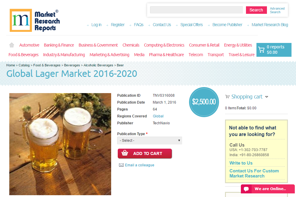 Global Lager Market 2016 - 2020