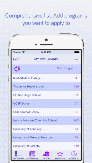 Medical School Application Tracker App