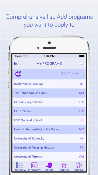 Medical School Application Tracker App'