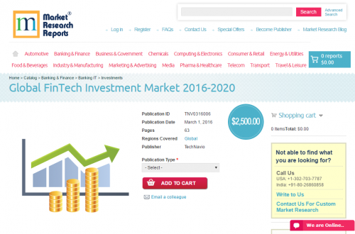 Global FinTech Investment Market 2016 - 2020'