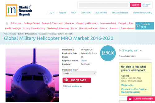 Global Military Helicopter MRO Market 2016 - 2020'