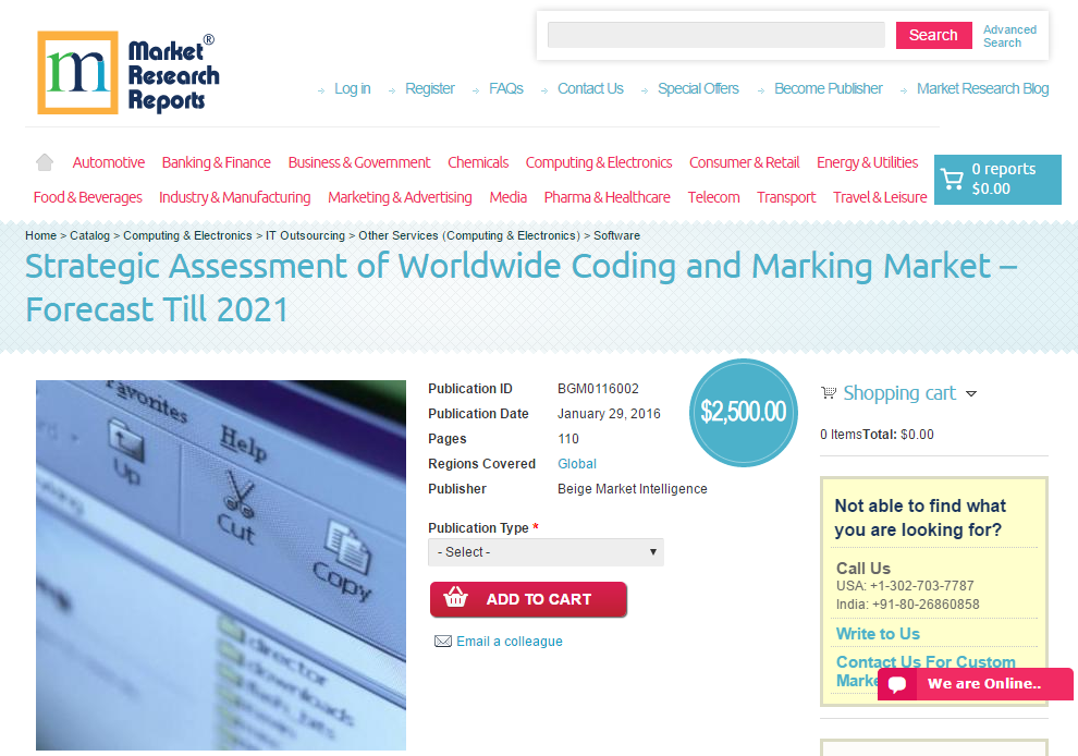 Coding and Marking Market - Forecast Till 2021'