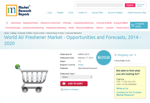 World Air Freshener Market - Opportunities and Forecasts'