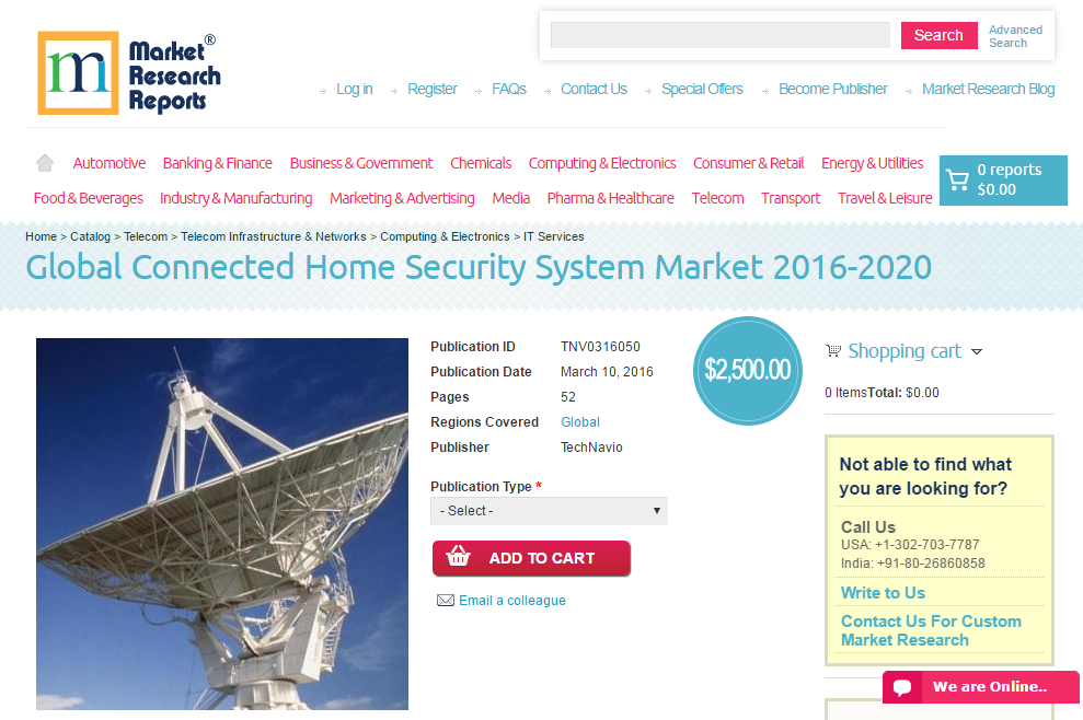 Global Connected Home Security System Market 2016 - 2020