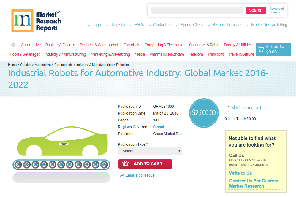 Industrial Robots for Automotive Industry: Global Market'