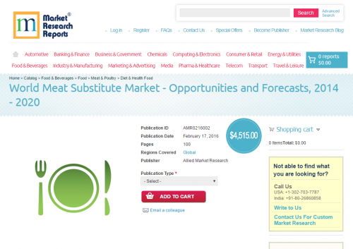 World Meat Substitute Market - Opportunities and Forecasts'