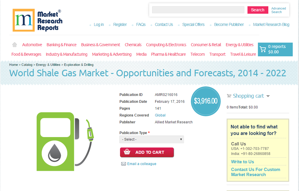 World Shale Gas Market - Opportunities and Forecasts, 2014
