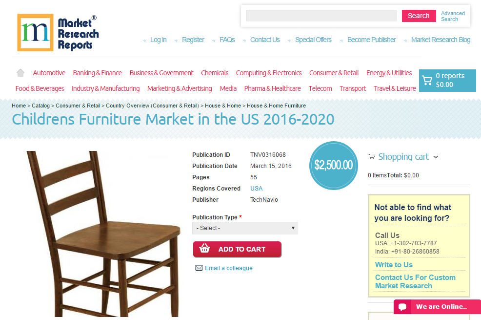 Childrens Furniture Market in the US 2016 - 2020