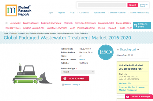 Global Packaged Wastewater Treatment Market 2016 - 2020'