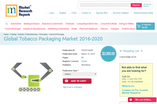 Global Tobacco Packaging Market 2016 - 2020'