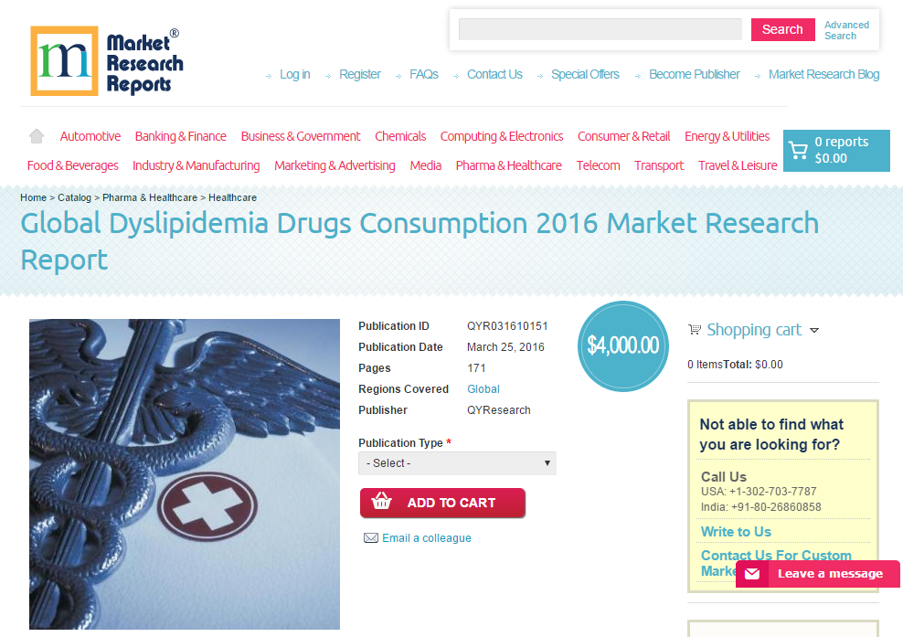 Global Dyslipidemia Drugs Consumption 2016'