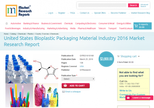 United States Bioplastic Packaging Material Industry 2016'